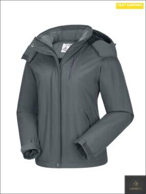 Women's Waterproof Snow Ski Jacket Fleece Winter Coat Hooded Windproof Insulated
